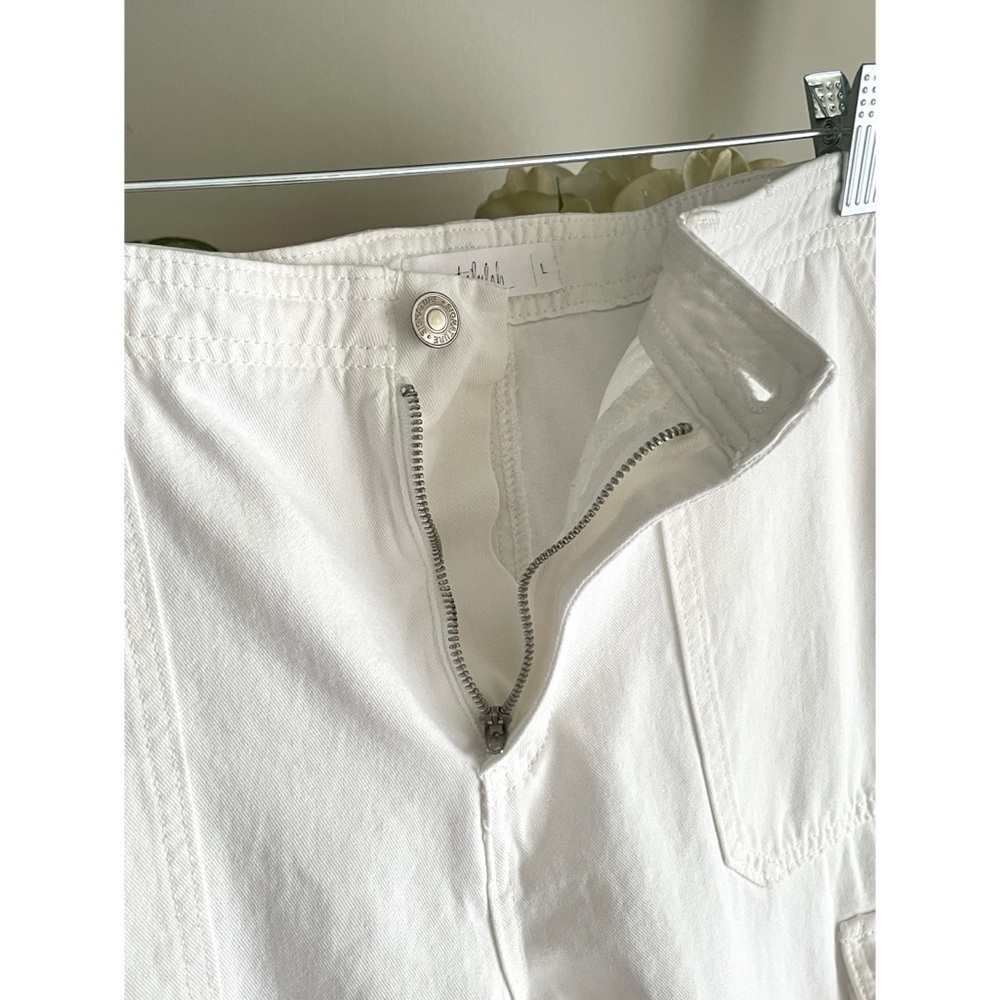 TALULAH Women's 100% Cotton White Cargo Pants, Large - Picture 6 of 12